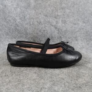 Wonder Nation Shoes Kids 10 Ballet Flats Slip On Elastic Strap Black Bow Toddler